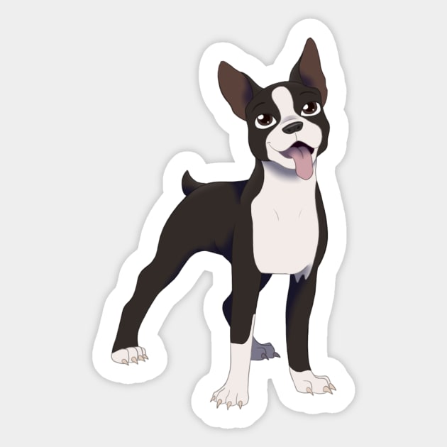 Boston Terrier Sticker by SkyBlueArts
